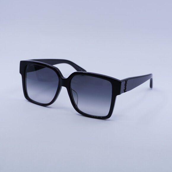 Saint Laurent SL M9/F 002 Sunglasses Shiny Black Square Frame - Picture 1 of 10
